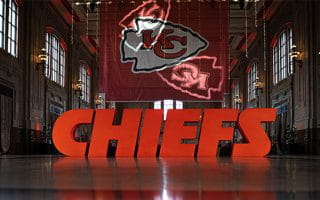 A Kansas City Chiefs flag